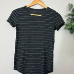 Lululemon Love Crew III Short Serve Stripe Heathered Black White Photo 4