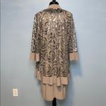 R & M Richards Tan Sequin Sheath 2 Piece Round Neck Women’s Dress Size 14W Photo 6