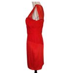 Paul Smith Black Label Silk Sleeveless Ruched Dress Red Size 46 Photo 2