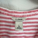 L.L.Bean  Linen Striped Coastal Blouse Size Large Photo 3