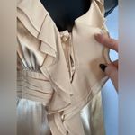 Apostrophe  gold ruffle button up sleeveless blouse Photo 2