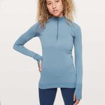 Lululemon  Rest Less Half Zip Light Blue Top 2 Photo 5