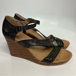 Toms  Clarissa wedge Sandals black with silver shimmer women’s size 8.5 casual‎ Photo 1
