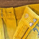 Free People Bali Rhapsody Yellow Corduroy Embellished Shorts - size 4 Photo 3
