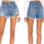 Levi's  Strauss Light Wash Blue Distressed High Waist Cut Off Mom Shorts Size W34 Photo 1