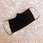 Luxury Black Yellow Gold Metallic Floral Premium Cotton Face Mask Photo 4