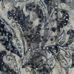 Dress Barn  Shirt Women M Black Ivory Layered Floral Short Sleeve Lined Top Blouse Photo 4