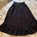 Quince NWOT 100% Organic Cotton Gauze Smocked Maxi Skirt, M Black Photo 6
