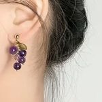 🍇 Grape earrings wine lover brand new cute drop perfect size Great Gift gold Photo 1