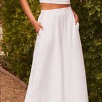 Lulus New Summer White High Waisted Wide Leg Pants Trousers Size Medium Photo 5