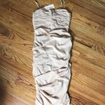 House Of CB Wonmen Railea Nude Corset Ruched Midi Sheer Chiffon Dress NWT Photo 3