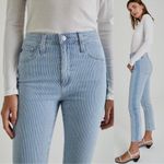 AG Adriano Goldschmied AG Isabelle Panel High Rise Straight Crop Jeans Victory Striped Size 28 R Photo 1