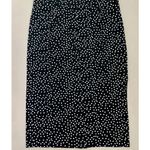 T Tahari Midi Pencil Skirt Size M Black White Polka Dot Slit Leg Tummy Control Photo 1