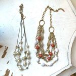 Chico's  Vintage Necklace Bundle Gold Tone Beaded White Orange Beads Photo 0