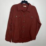 Prómesa Promesa 100% cotton casual button down shirt raw hem rust women’s‎ size medium Photo 0