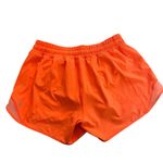 Lululemon Hotty hot bright orange high rise 4” lined shorts sz 6 Photo 3