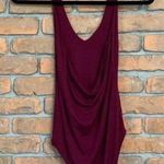 Aeropostale Womens Small Bodysuit Burgundy Sleeveless Halter Tank Top Basic Snap Photo 1