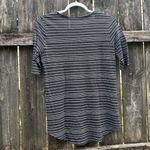 Eileen Fisher  Gray Striped Linen Top Small Photo 3