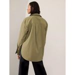 Athleta L Midday Relaxed Shirt Olive Branch Green Large Photo 2