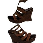 Donald Pliner Camel Brandy Suede Rosette Leather Hand Made Wedge Shoe NWT $295 Brown Size 9.5 Photo 1
