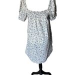 J.Crew Mini Dress White Floral Smocked Puff Sleeve Square Neck Cottagecore Photo 4