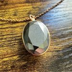Fossil NWT Rose Gold Tone Gray Faceted Pendant 23” Necklace Photo 1