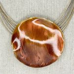 Chico's Multi Strand Wire Gold and Silver Tone Shimmer Pendant Necklace Photo 1