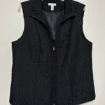 Charter Club Woman Black Quilted Vest Size 1X Photo 0