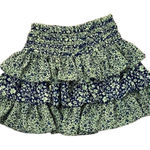 Current Air  Anthropologie Green Blue Floral Tiered Mini Skirt Womens Size Medium Photo 0