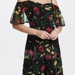 GREY by Jason Wu Black Floral Chiffon Silk Off Shoulder Midi Dress Size 6 Photo 0