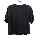 Elodie V-Neck Button Front Short Sleeve Blouse Black Size Small Photo 6