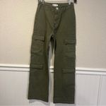ZARA  Green Cotton High Waisted Cargo pants size 2 Photo 1