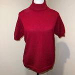 Vintage 1960s Evan Picone Wool Red Short Sleeve Mock Turtleneck Sweater Size S Photo 1