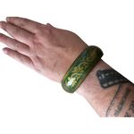 Green and Gold Whale Tropical Bangle Bracelet Yellow Photo 6