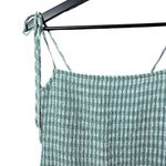 Reformation  gemini smocked ruffle gingham mini dress green Photo 4