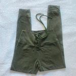 Aerie high waisted lace up army green olive leggings Photo 2