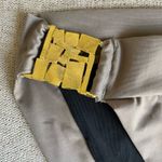 Trina Turk NWT  black taupe colorblock gold mosaic square hardware sides size 6 Photo 5