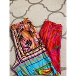 Farm Rio  Mixed Scarves pants in a multi-color print, size large Photo 1
