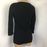 Cable & Gauge  Black Knit Embellished Neck Half Sleeve top S Photo 2