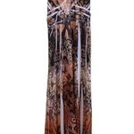 Chesley women's size medium maxi dress peach cream black tie back butterfly Photo 10