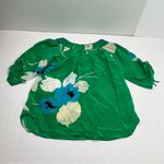 Yumi Kim  100% Silk Printed Top Womens Size Medium Green Blue White NEW‎ Photo 9