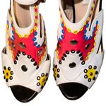 LK Bennett L.K. Bennett Studded Stiletto Heels White Pink Blue Yellow Womens 38 7.5 Photo 3