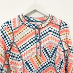 Free People  Aztec Print Henley Long Sleeve Top Medium M Photo 1