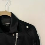 Alexander Wang Black Silk Satin Biker Jacket Photo 87
