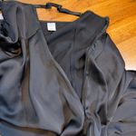 Melrose and Market Women’s Large Black Satin Spaghetti Strap. Midi Dress Party Photo 9
