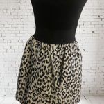 AQUA Strapless Cheetah Black Cocktail Dress Size Large Gold zipper lined Bubble
hem Photo 0