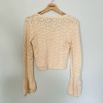Lost + Wander Serena Pointelle Knit Square Neck Top- Ecru- Size XS/Small- Sample Photo 10