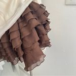 Ryu NEW Anthropologie  Sleeveless Pleated Ruffle Babydoll Dress SMALL Beige/Brown Photo 6