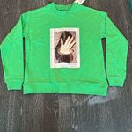 ZEE.GEE.WHY Unisex Graphic Print Crewneck Sweatshirt XS Green Oversized Fit Photo 0
