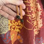 Hale Bob  Cabana Orange Boho Peasant Top Silk Vacation Resortwear Fall Small Photo 2